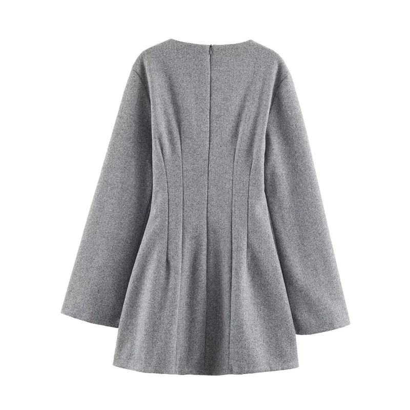 Damen Kurzmantel mit taillierter Glocken‑Silhouette und Wiener Nähten Nord Taschen