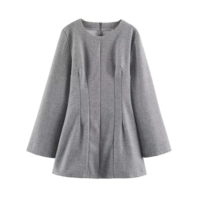 Damen Kurzmantel mit taillierter Glocken‑Silhouette und Wiener Nähten Nord Taschen