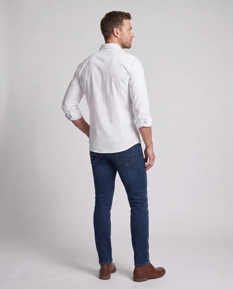 Männer Baumwoll-Overshirt mit Brustklappentasche und lässigem Schnitt Nord Taschen