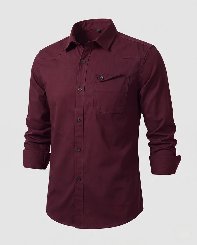 Männer Baumwoll-Overshirt mit Brustklappentasche und lässigem Schnitt Nord Taschen