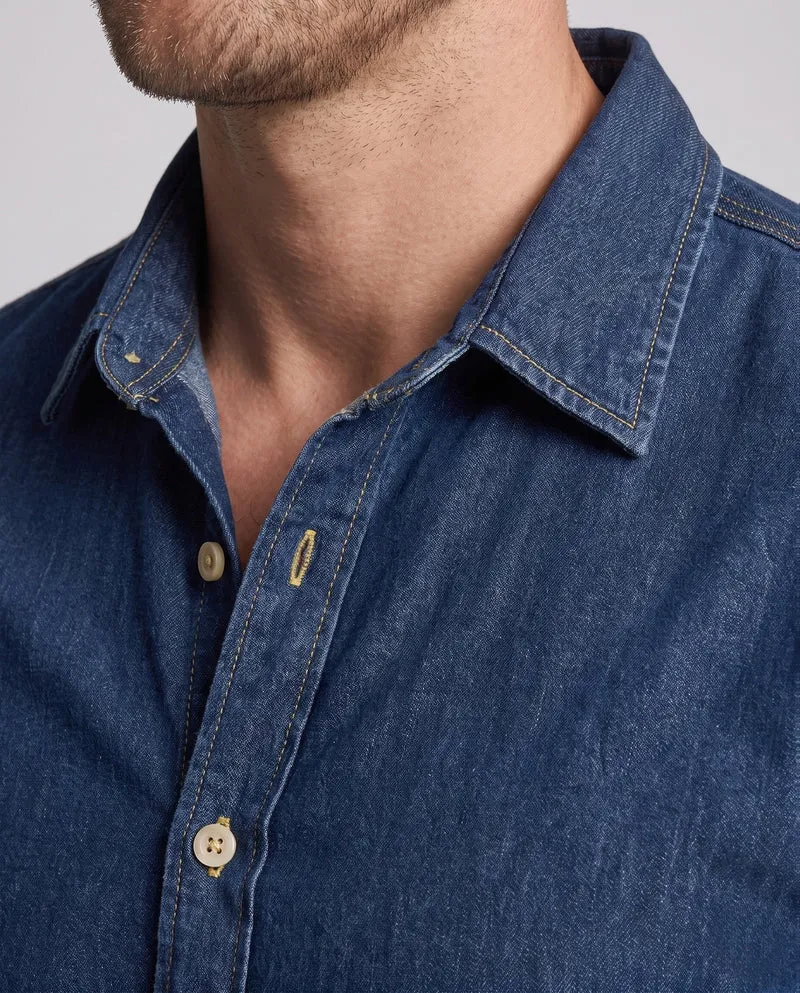 Herren Druck-Denim-Hemd im Overshirt-Stil mit Knopfleiste und lässiger Passform Nord Taschen