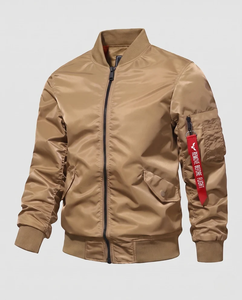 Herren Bomberjacke im Fliegerstil mit wattierter thermischer Fütterung und Taschen auf dem Ärmel Nord Taschen