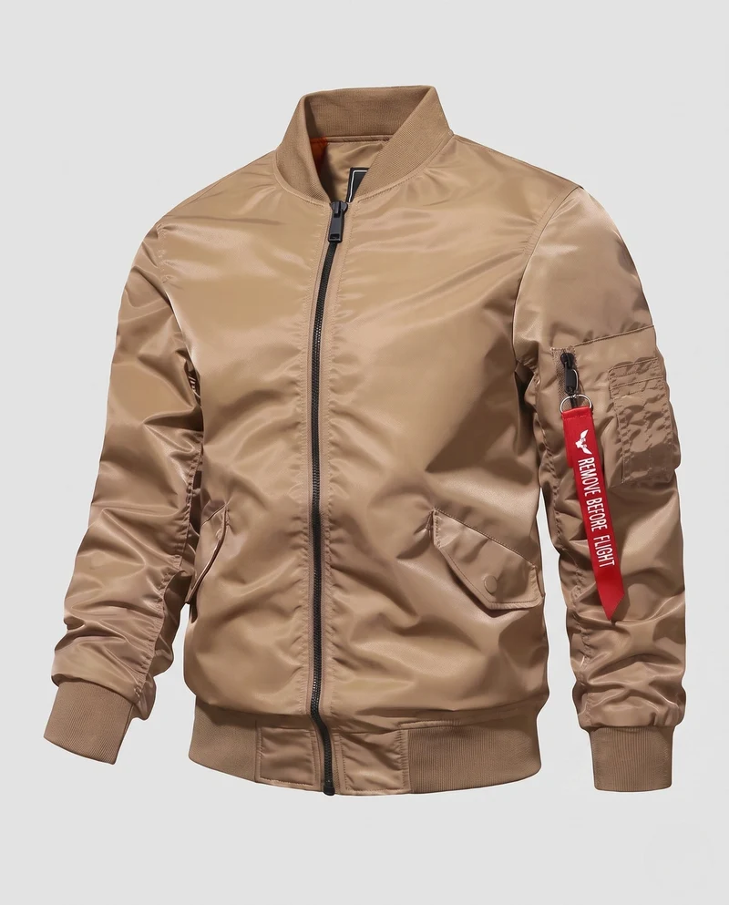 Herren Bomberjacke im Fliegerstil mit wattierter thermischer Fütterung und Taschen auf dem Ärmel Nord Taschen