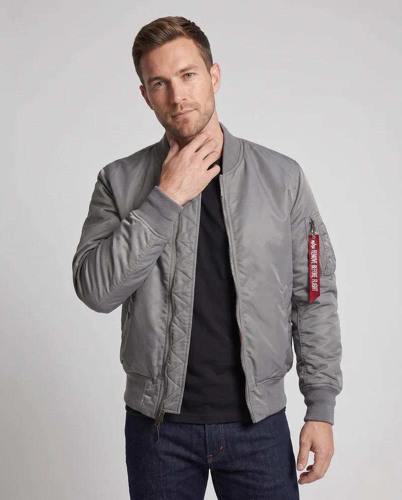 Herren Bomberjacke im Aviator-Stil mit kontrastierendem Innenfutter und Ärmtasche Nord Taschen