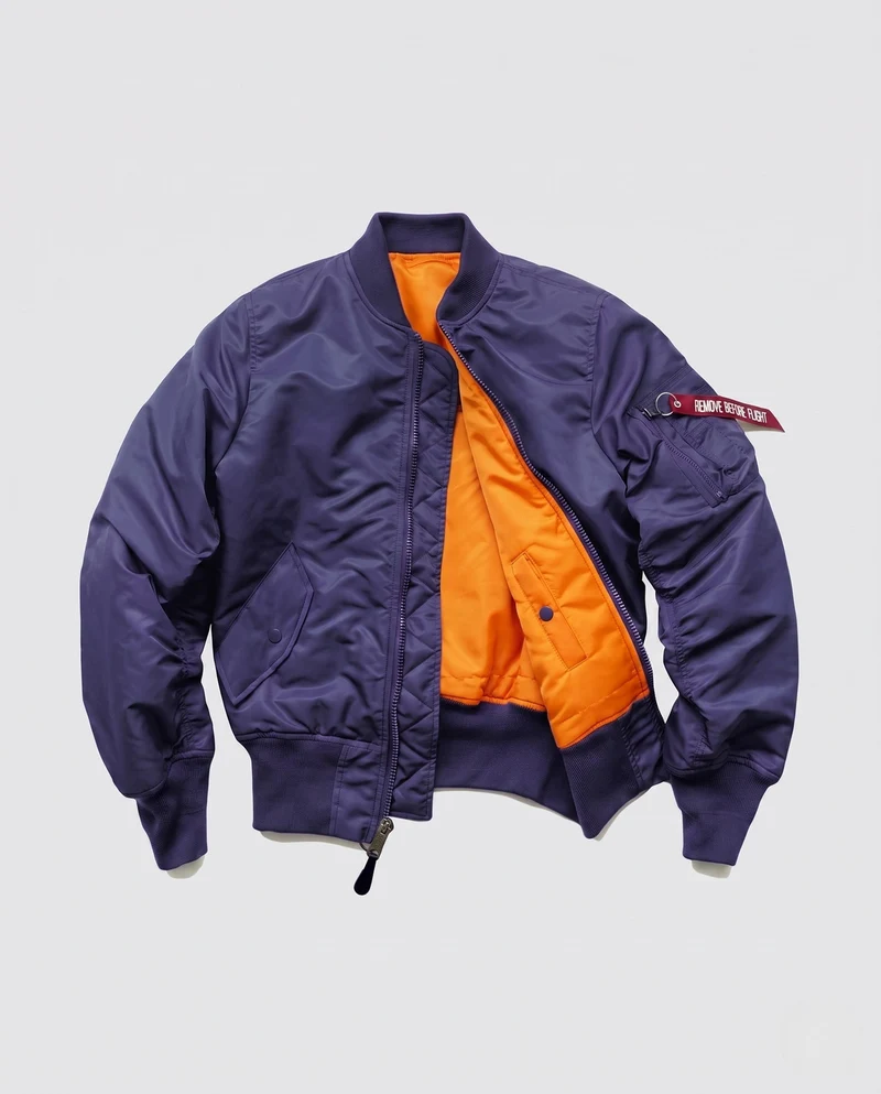 Herren Bomberjacke im Aviator-Stil mit kontrastierendem Innenfutter und Ärmtasche Nord Taschen