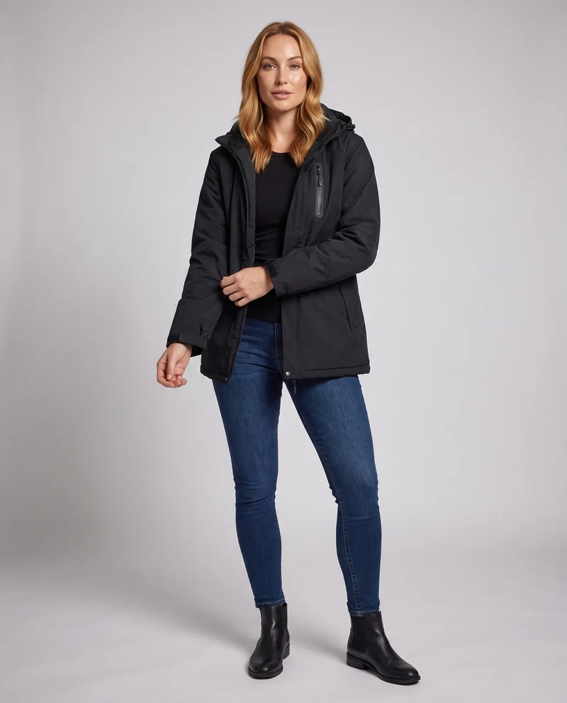 Damen Funktions Übergangsjacke mit abnehmbarer Kapuze Nord Taschen