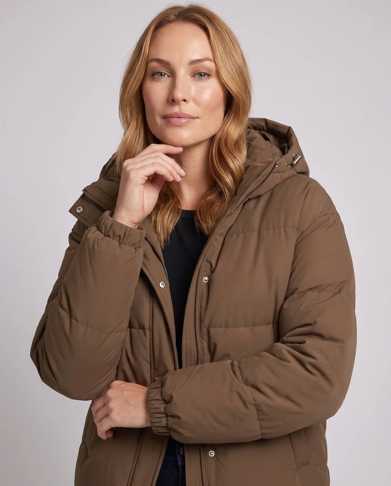 Damen isolierte Winterjacke mit Kapuze Nord Taschen