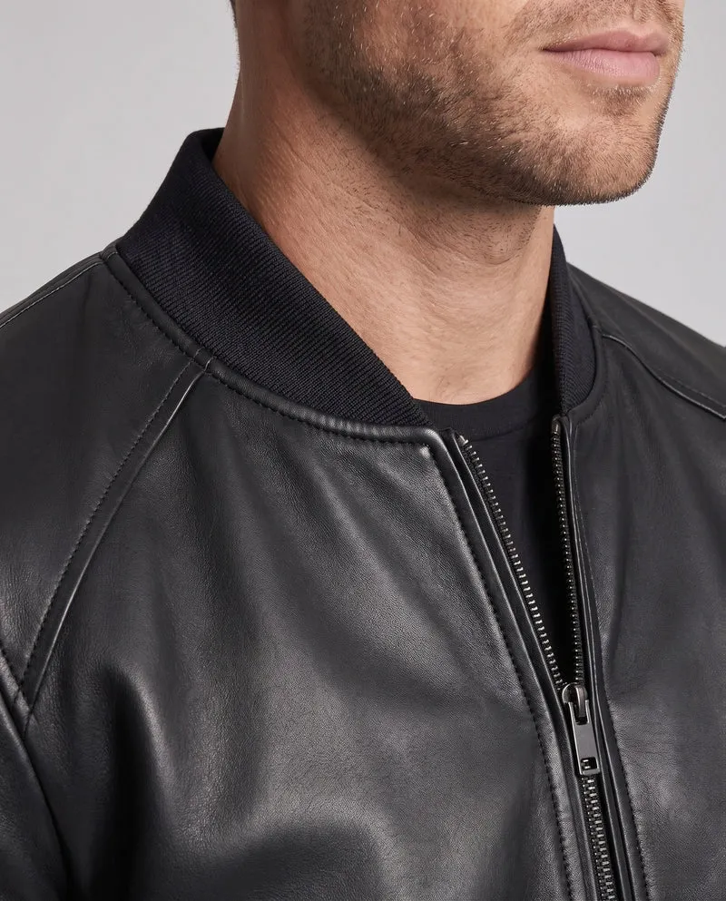 Herren Faux-Leder Bomberjacke Nord Taschen