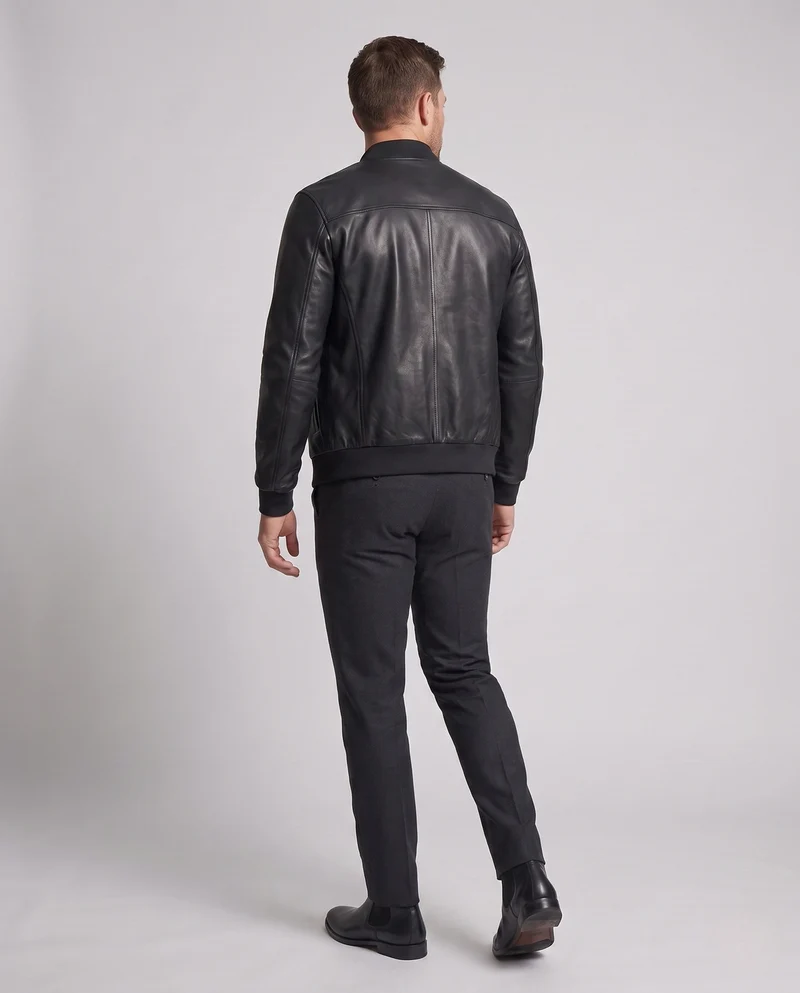 Herren Faux-Leder Bomberjacke Nord Taschen
