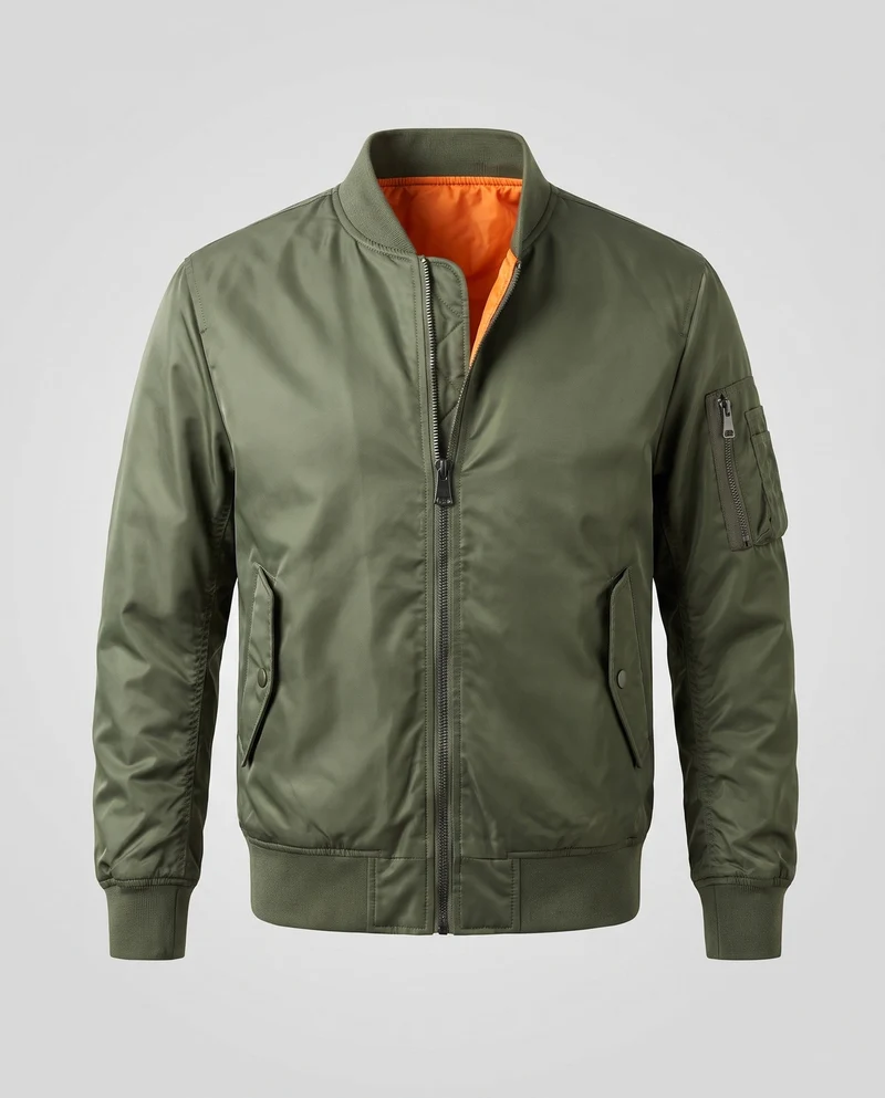 Herren Bomberjacke Pilotenjacke mit wärmendem Thermofutter und Utility-Tasche am Ärmel Nord Taschen