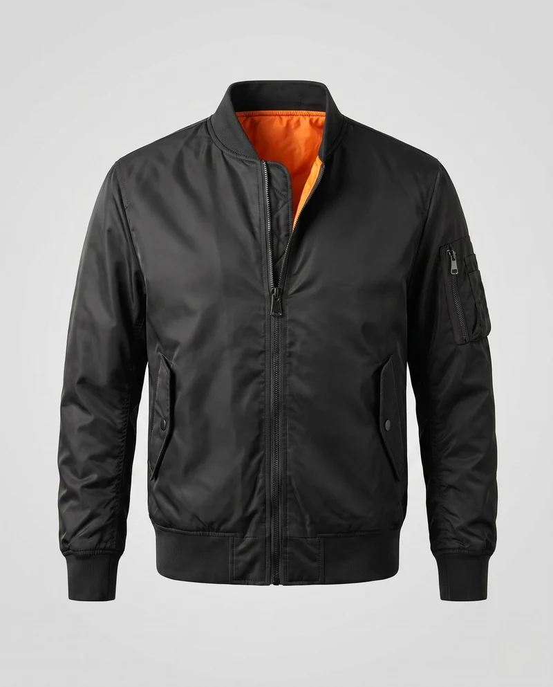 Herren Bomberjacke Pilotenjacke mit wärmendem Thermofutter und Utility-Tasche am Ärmel Nord Taschen