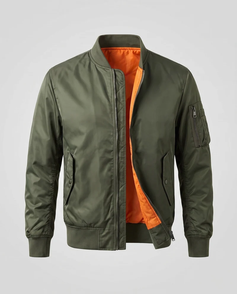 Herren Bomberjacke Pilotenjacke mit wärmendem Thermofutter und Utility-Tasche am Ärmel Nord Taschen