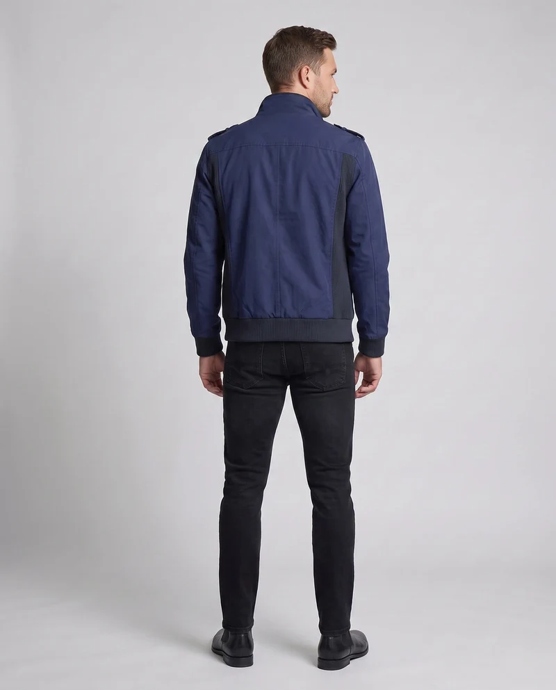 Herren Utility Style Canvas Feldjacke mit Schulterriemen, Reißverschluss und gerippten Bündchen Nord Taschen