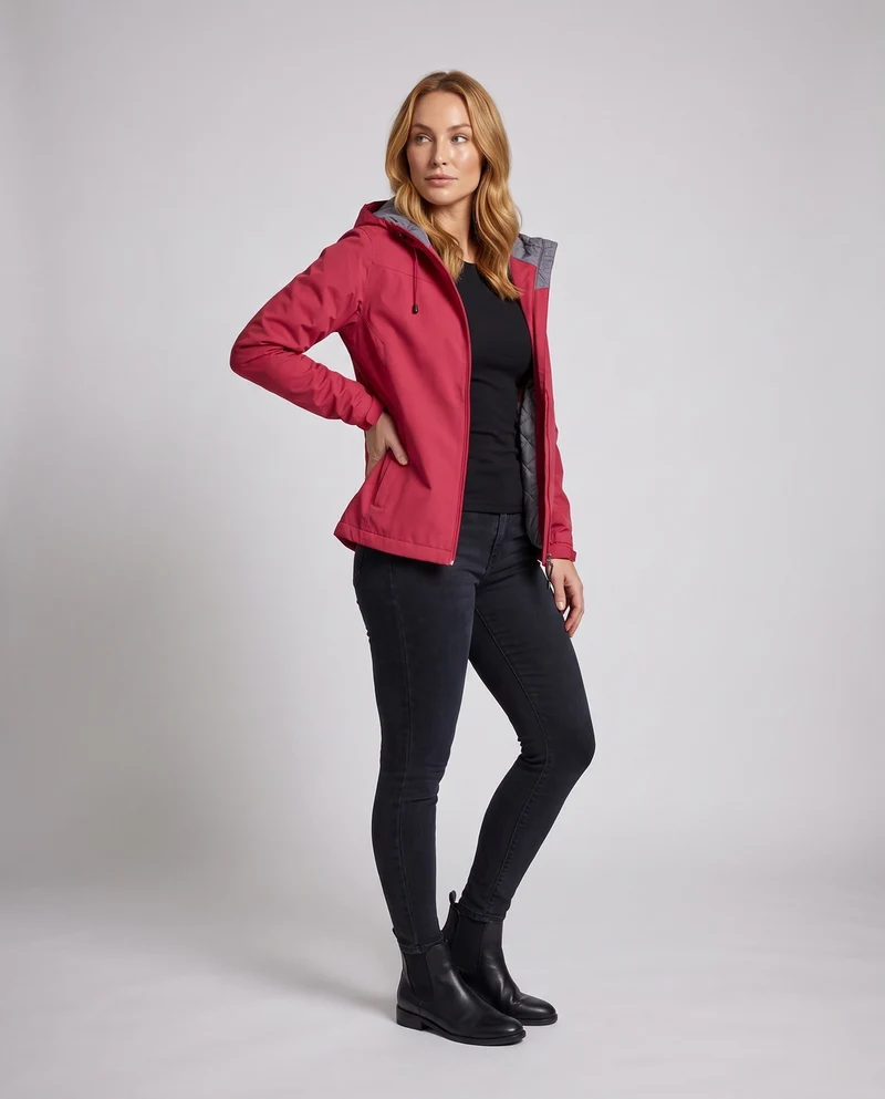 Damen technische Sportjacke mit verstellbarer Kapuze Nord Taschen