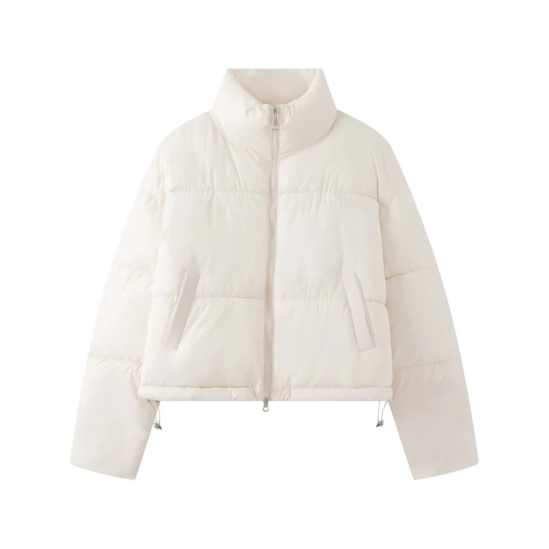 Damen Kurzjacke im Oversized-Boxy-Pufferstil mit hohem Stehkragen Nord Taschen