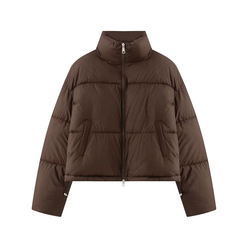 Damen Kurzjacke im Oversized-Boxy-Pufferstil mit hohem Stehkragen Nord Taschen