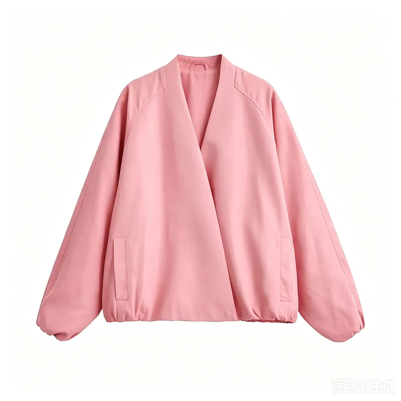 Damen Kurzjacke im Oversize‑Kimono‑Schnitt mit elastischem Saum Nord Taschen