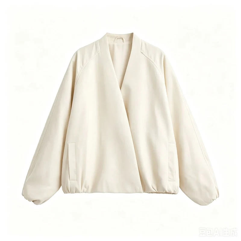 Damen Kurzjacke im Oversize‑Kimono‑Schnitt mit elastischem Saum Nord Taschen