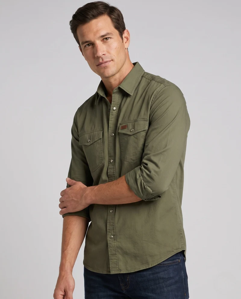 Herren Canvas Utility Overshirt mit Brusttaschen und lässigem Hemdkragen Nord Taschen