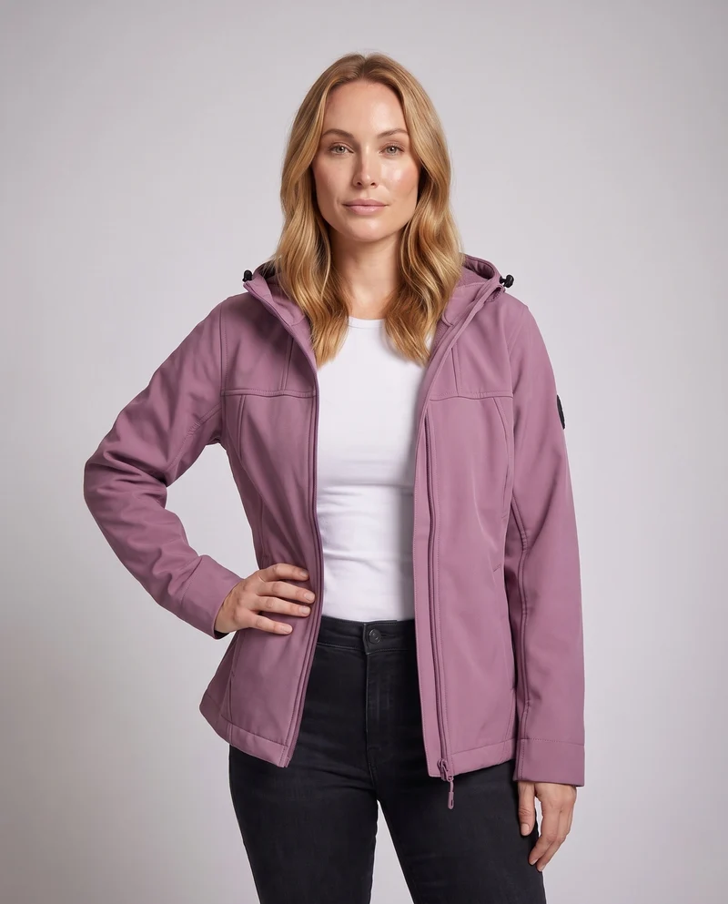 Damen wasserabweisende Outdoorjacke mit verstellbarem Kapuze Nord Taschen