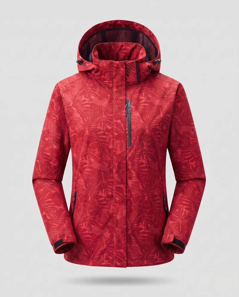 Damen winddichte Sportjacke mit Kapuze Nord Taschen