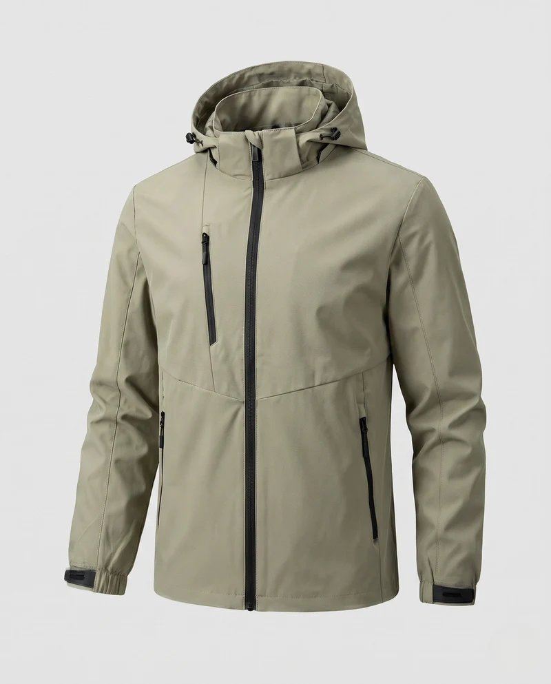 Herren atmungsaktive Outdoor-Jacke mit verstellbarem Kapuzenkragen Nord Taschen