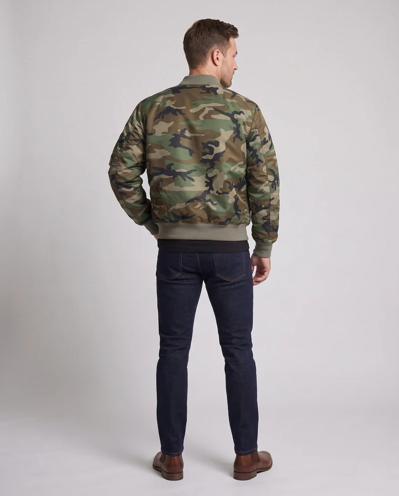 Herren Camouflage Bomberjacke mit praktischen Taschen Nord Taschen