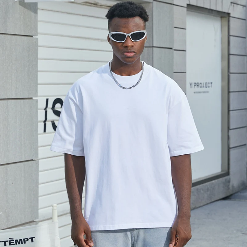 Herren Oversize T-Shirt aus schwerer Bio-Baumwolle mit weitem Schnitt Nord Taschen