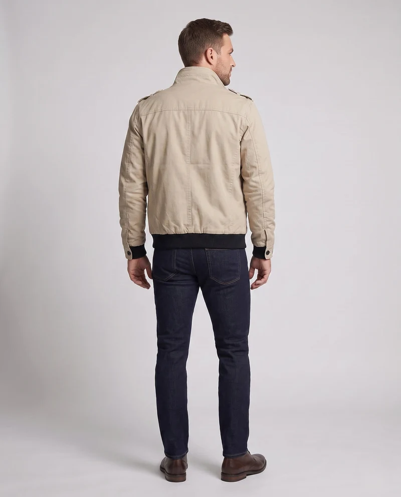 Herren Kurz Blouson Canvas Field Blouson im Utility-Stil mit hochgestelltem Stehkragen Nord Taschen