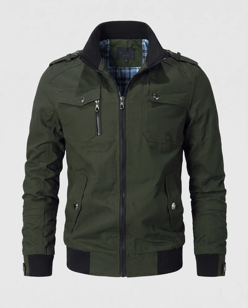 Herren Kurz Blouson Canvas Field Blouson im Utility-Stil mit hochgestelltem Stehkragen Nord Taschen