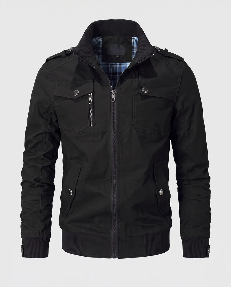 Herren Kurz Blouson Canvas Field Blouson im Utility-Stil mit hochgestelltem Stehkragen Nord Taschen