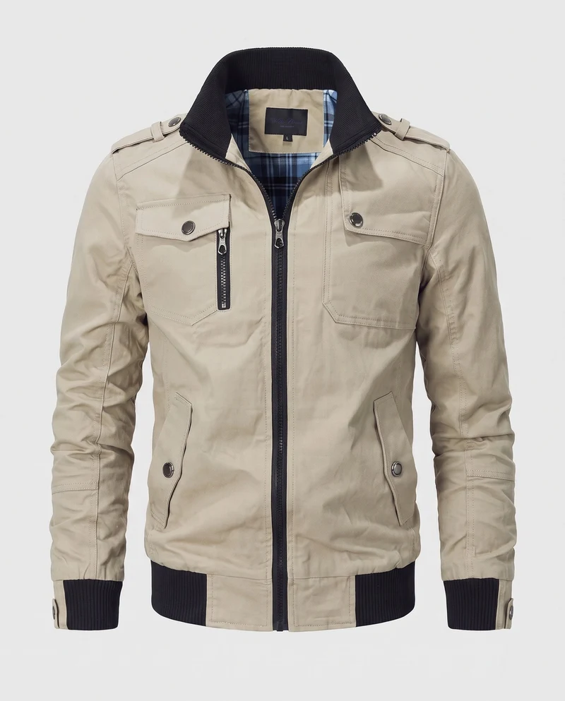 Herren Kurz Blouson Canvas Field Blouson im Utility-Stil mit hochgestelltem Stehkragen Nord Taschen