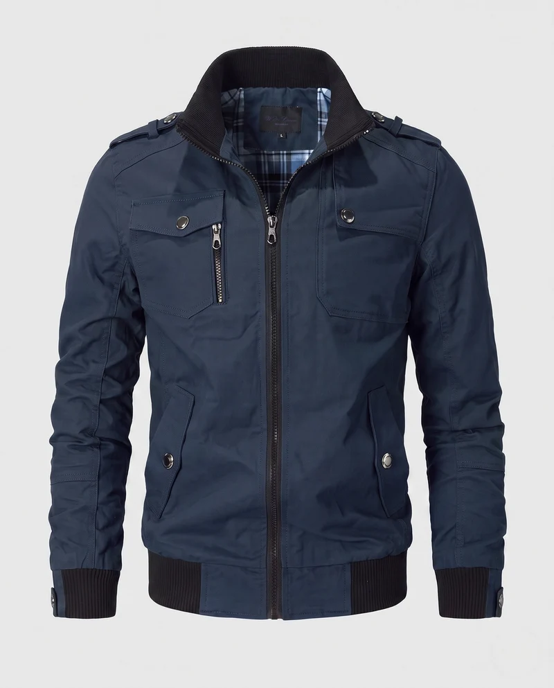 Herren Kurz Blouson Canvas Field Blouson im Utility-Stil mit hochgestelltem Stehkragen Nord Taschen