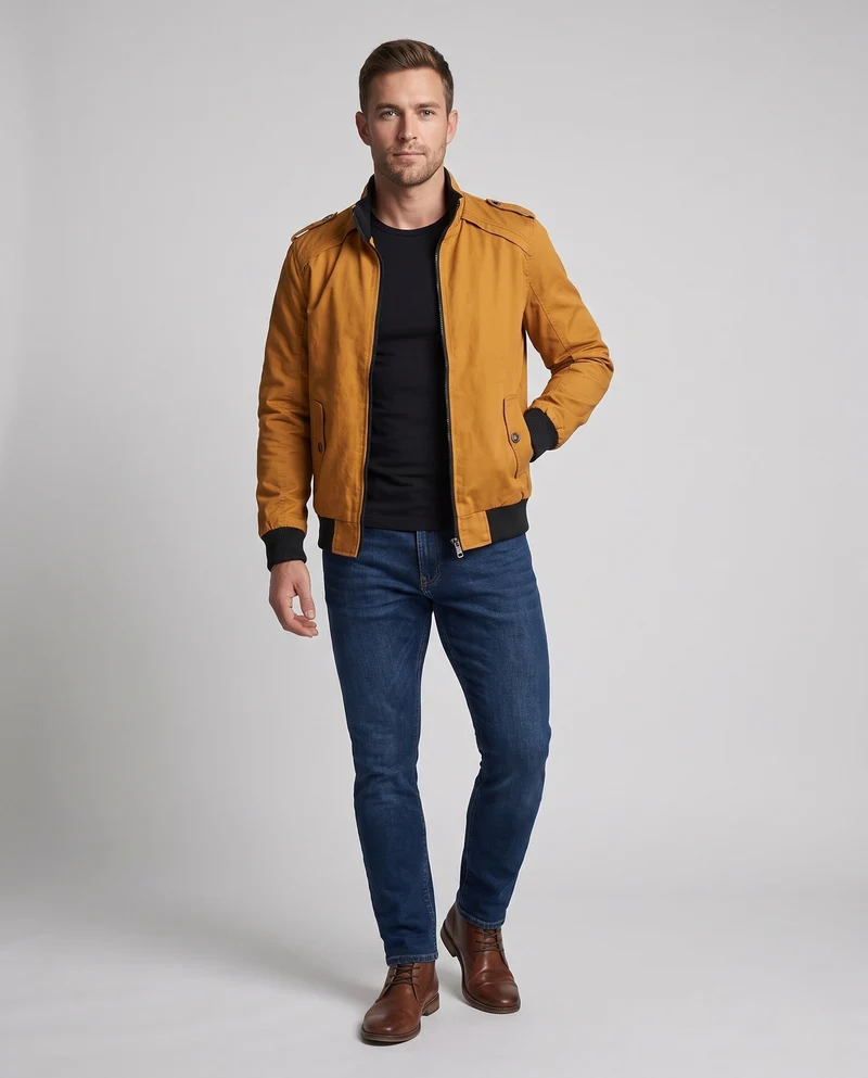 Herren Kurzjacke im Aviator-Look mit thermo Teddy-Futter und Schulterpaspel Nord Taschen