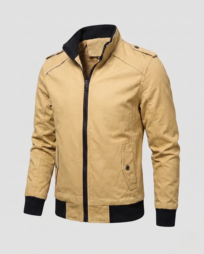 Herren Kurzjacke im Aviator-Look mit thermo Teddy-Futter und Schulterpaspel Nord Taschen
