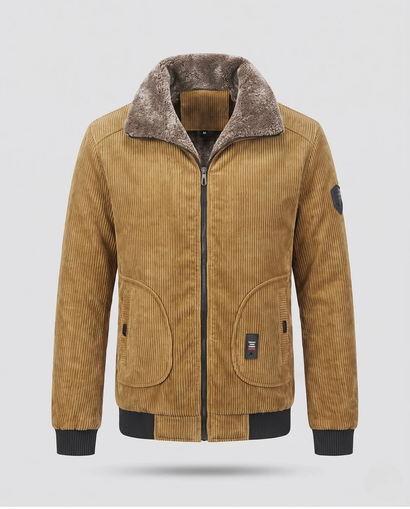Herren Short Cord Bomber mit Sherpa-Futter und hohem Kragen Nord Taschen