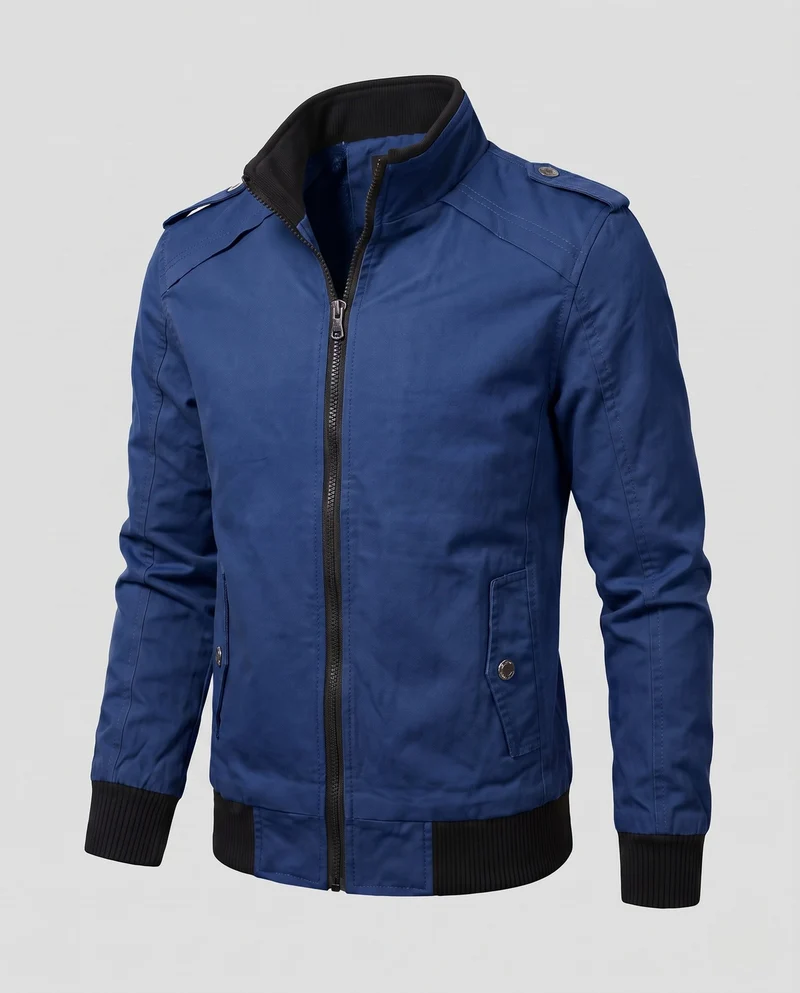 Herren kurze Jacke mit Teddyfutter, Reißverschluss und Schulterklappen Nord Taschen