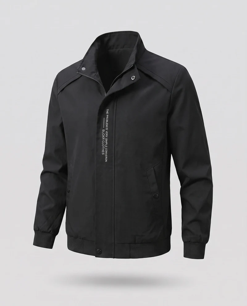 Herren Freizeit Bomberjacke im minimalistischen urbanen Look mit Stehkragen und gerippten Bündchen Nord Taschen