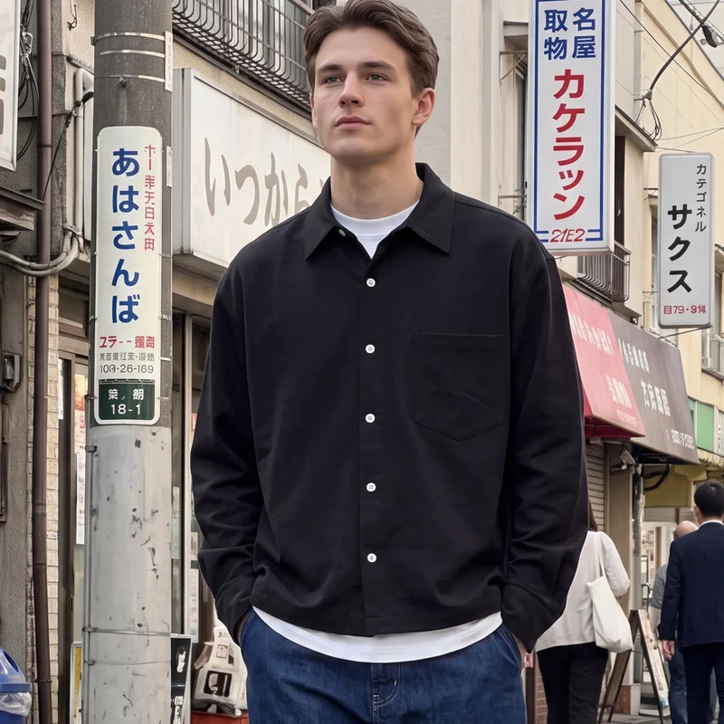 Herren Oversize Hemd mit Brusttasche und Boxy-Schnitt Nord Taschen