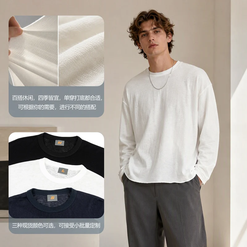 Herren Langarm Feinstrick-Pullover mit weiter Passform Nord Taschen