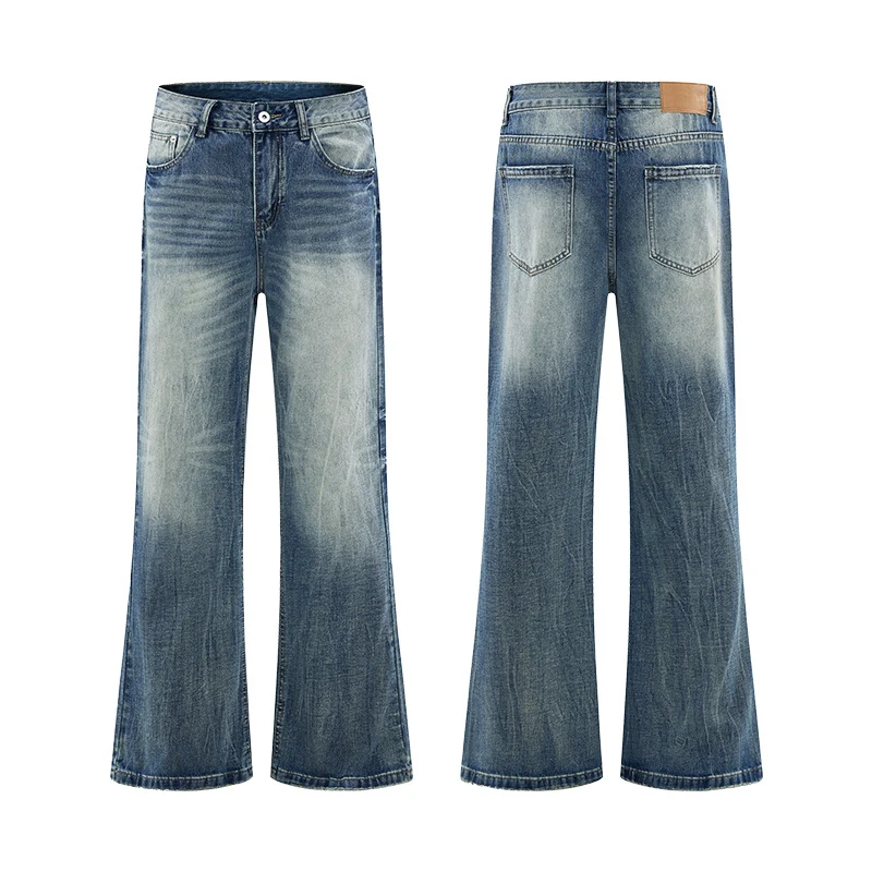 Herren Weitgeschnittene Schlagjeans im Vintage‑Flair mit tiefer Bundlinie und natürlichen Fade-Details Nord Taschen