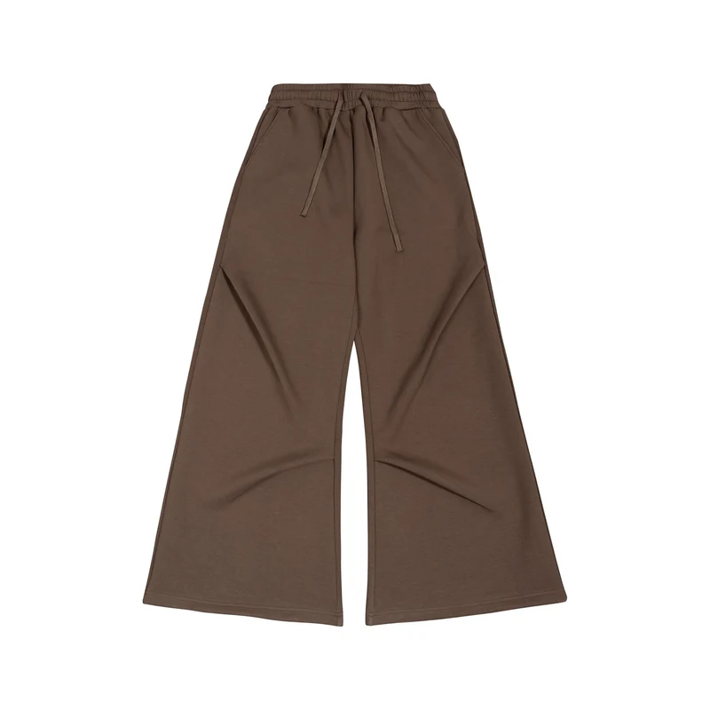 Damen Weite High‑Waist Sweathose mit elastischem Bund, Kordelzug und weitem Bein Nord Taschen