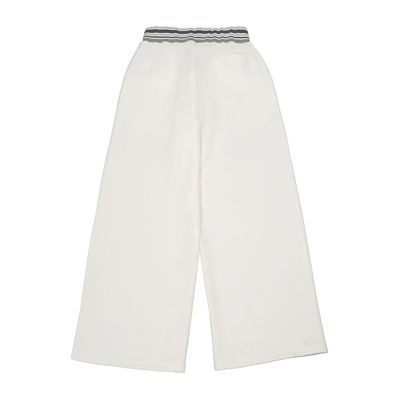 Damen Weite Culotte-Sweathose mit hohem Bund und gestreiftem Rippbündchen Nord Taschen