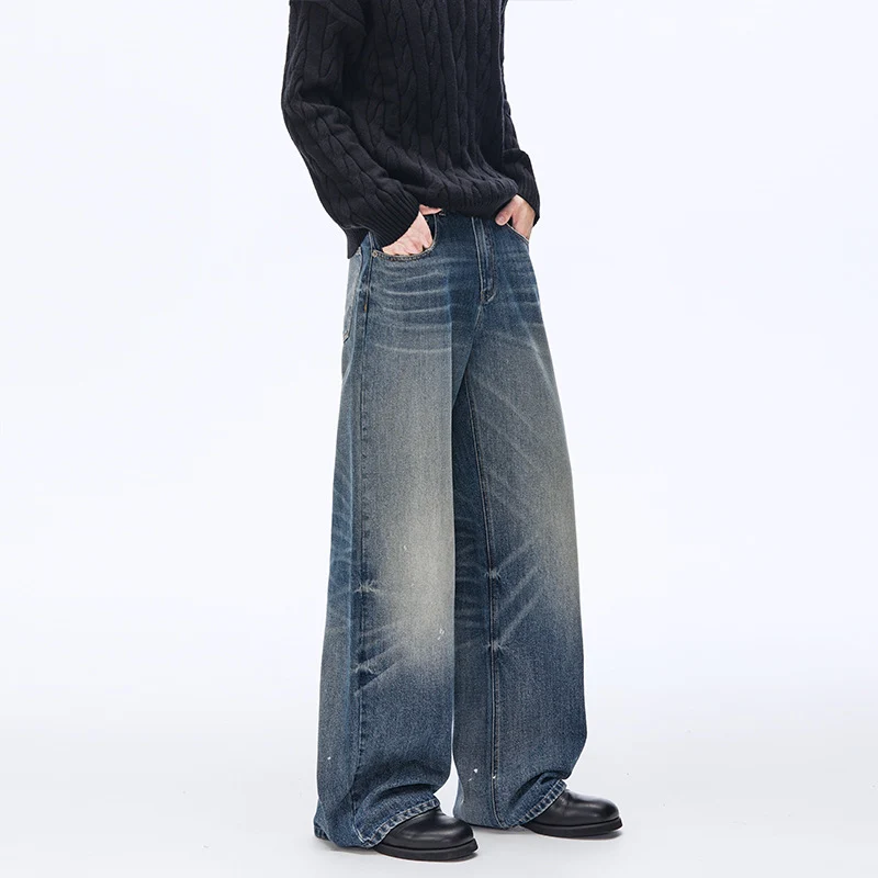 Herren Weite Vintage-Jeans im Palazzoschnitt mit Used-Finish Nord Taschen