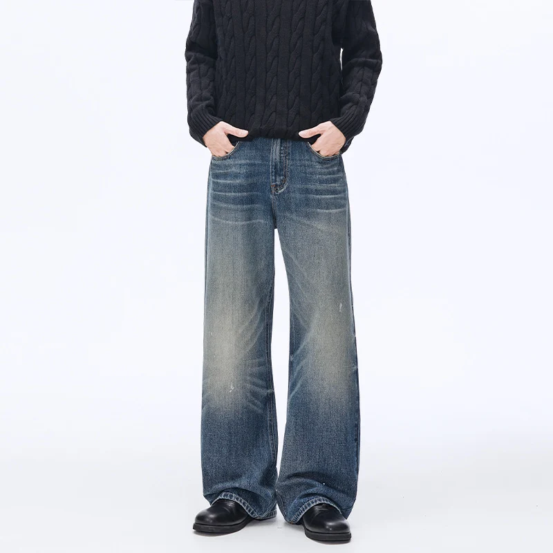 Herren Weite Vintage-Jeans im Palazzoschnitt mit Used-Finish Nord Taschen