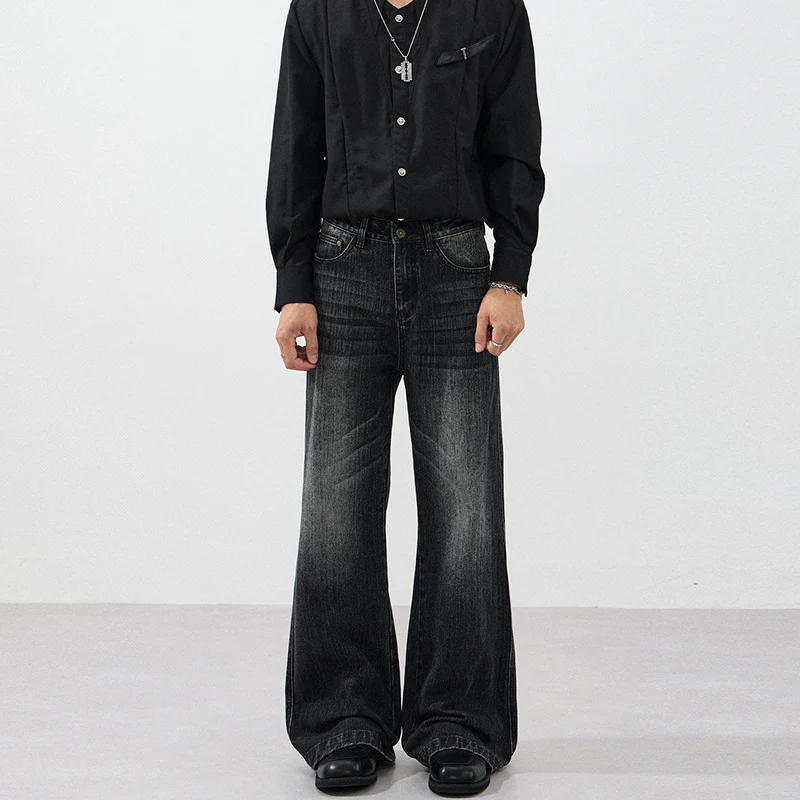 Herren Weite Vintage-inspirierte Five-Pocket-Denim-Jeans im Bodensaum-Baggy-Cut Nord Taschen
