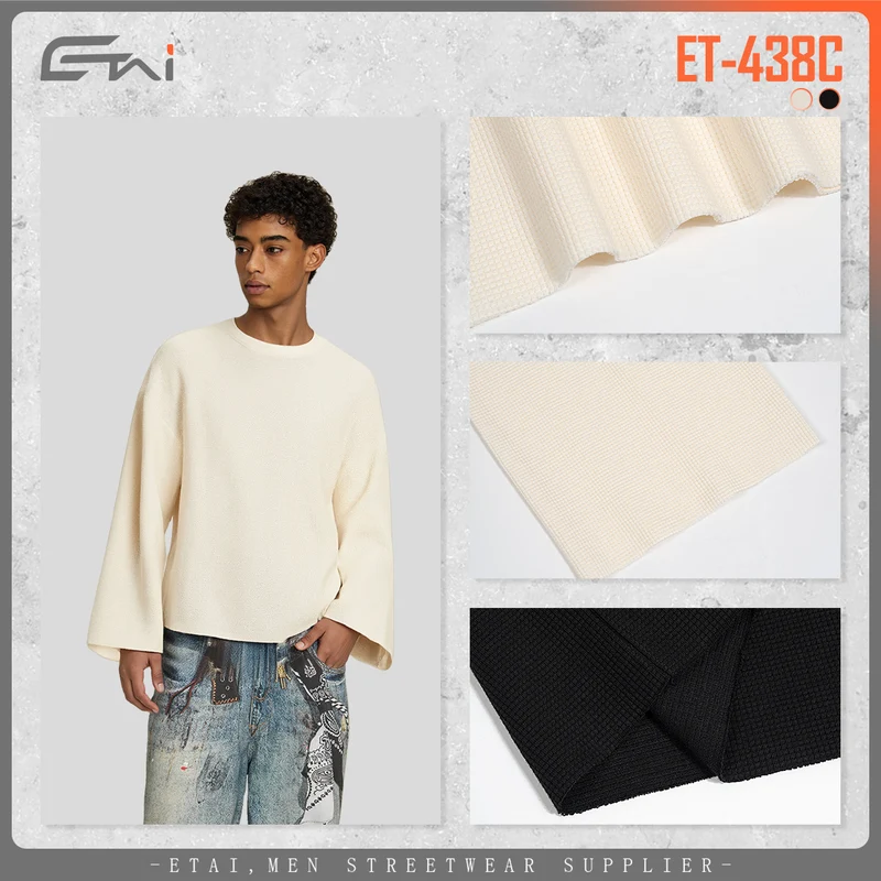 Damen Oversize-Strickpullover mit Waffelstruktur und weitem Ärmel Nord Taschen