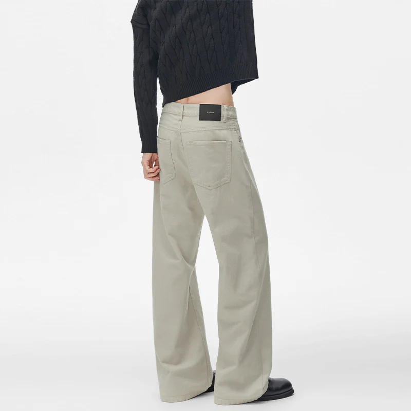 Herren Weit geschnittene Baumwoll-Twill Baggy-Hose mit tiefem Schritt und cleanem Five-Pocket-Schnitt Nord Taschen