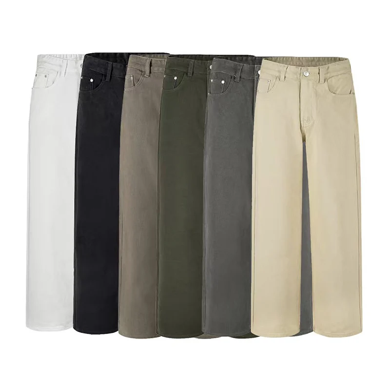 Herren Weit geschnittene Baumwoll-Denim-Jeans mit geradem Bein und cleanem Minimaldesign Nord Taschen