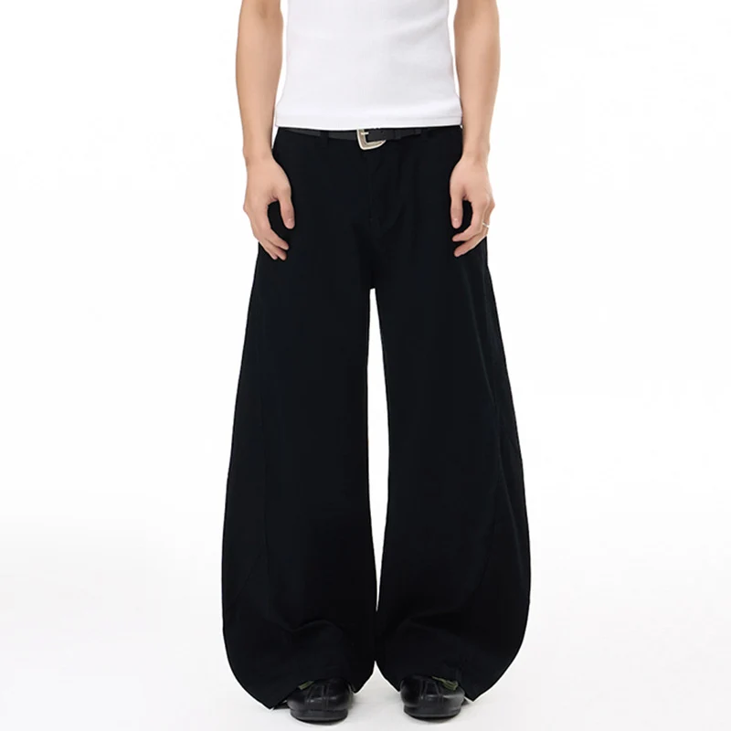 Herren Voluminöse Panel-Baggy-Hose aus Baumwoll-Twill mit ballonförmigem Saum Nord Taschen